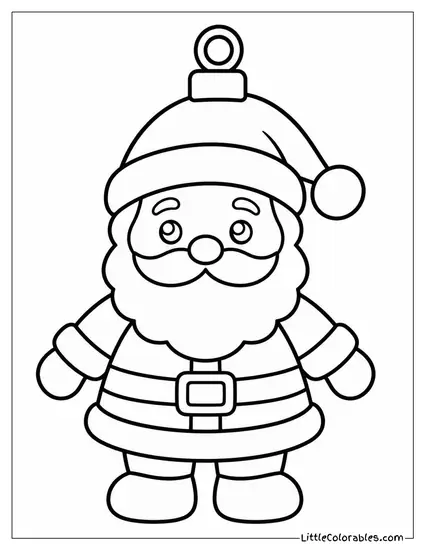 Ornament Shaped Like a Tiny Santa Claus Coloring Page