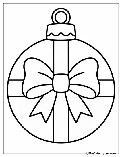 Ornament Shaped Like a Wrapped Christmas Gift Coloring Page