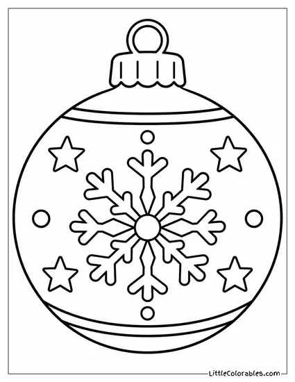 Ornament with a Glittering Snowflake Pattern Coloring Page