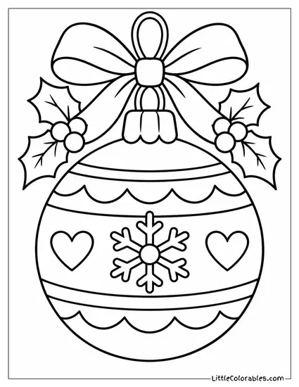 Ornament with a Hand Lettered Holiday Greeting Coloring Page