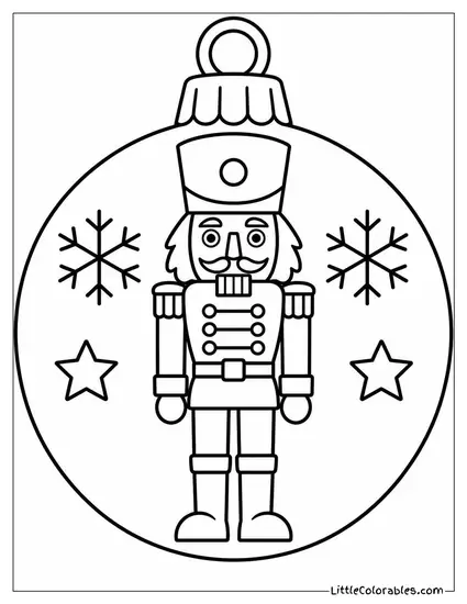 Ornament with a Painted Nutcracker Soldier Coloring Page