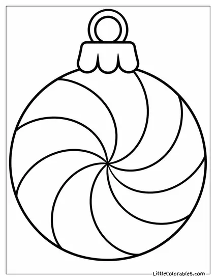 Ornament with a Swirled Peppermint Pattern Coloring Page