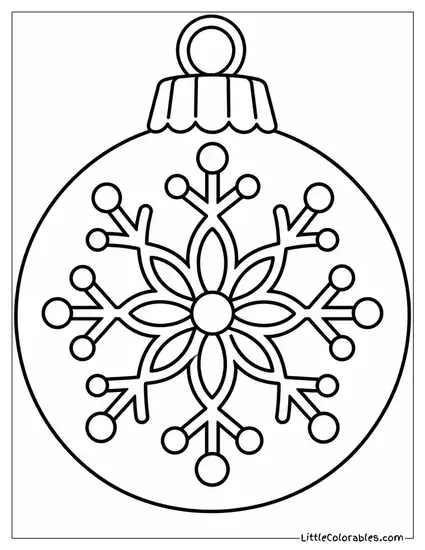 Ornament with an Intricate Lace Snowflake Design Coloring Page