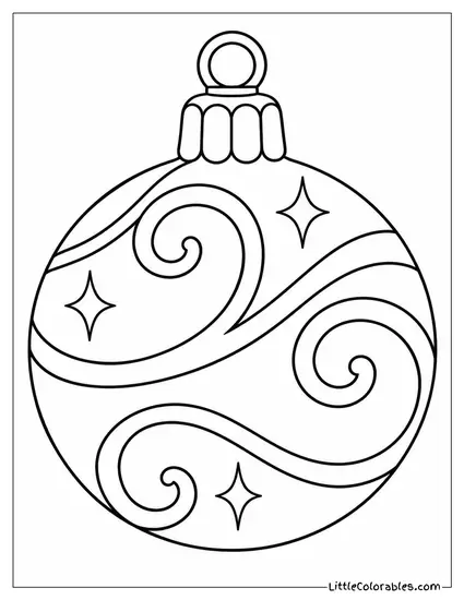 Ornament with Frosted Glass and Silver Swirls Coloring Page