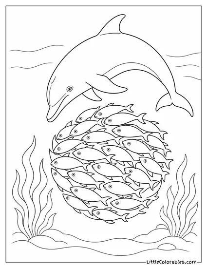 Pod Herding Fish Into a Tight Ball Coloring Page