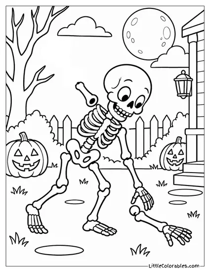 Skeleton Losing an Arm Mid Dance and Casually Picking It Back Up Coloring Page