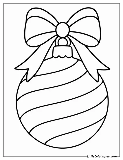 Striped Ornament with a Glittery Ribbon Bow Coloring Page