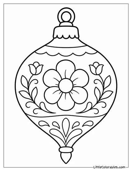 Vintage Ornament with Faded Floral Hand-Painted Details Coloring Page