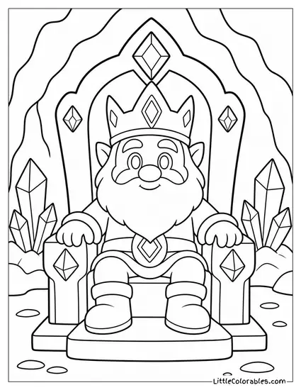 The Nome King Sitting on a Jeweled Throne Deep Underground Coloring Page