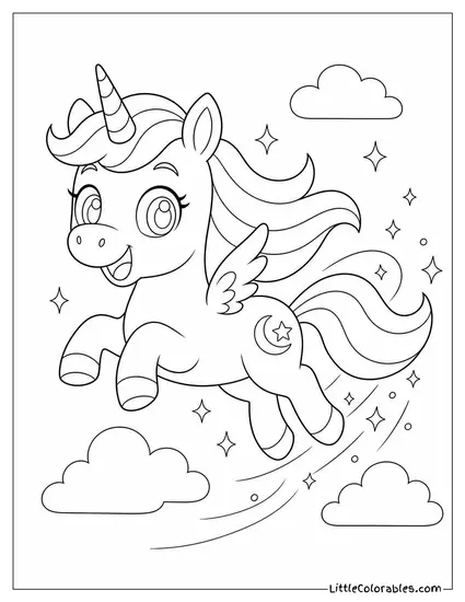 Uni From Onward Glowing Softly With Sparkles Trailing Behind Coloring Page